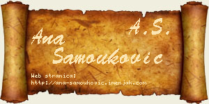Ana Samouković vizit kartica